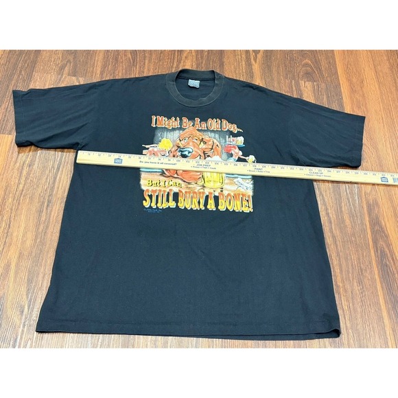 VTG I Might Be An Old Dog But I Can Still Bury A Bone Tshirt XXL Humor 80s CLEAN - Picture 11 of 16